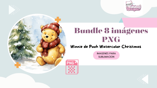 Colección Digital para SUBLIMACIÓN Winnie de Pooh CHRISTMAS