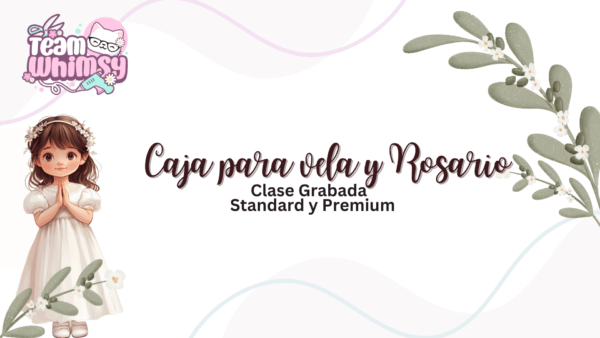 Caja para vela y Rosario - Comunion