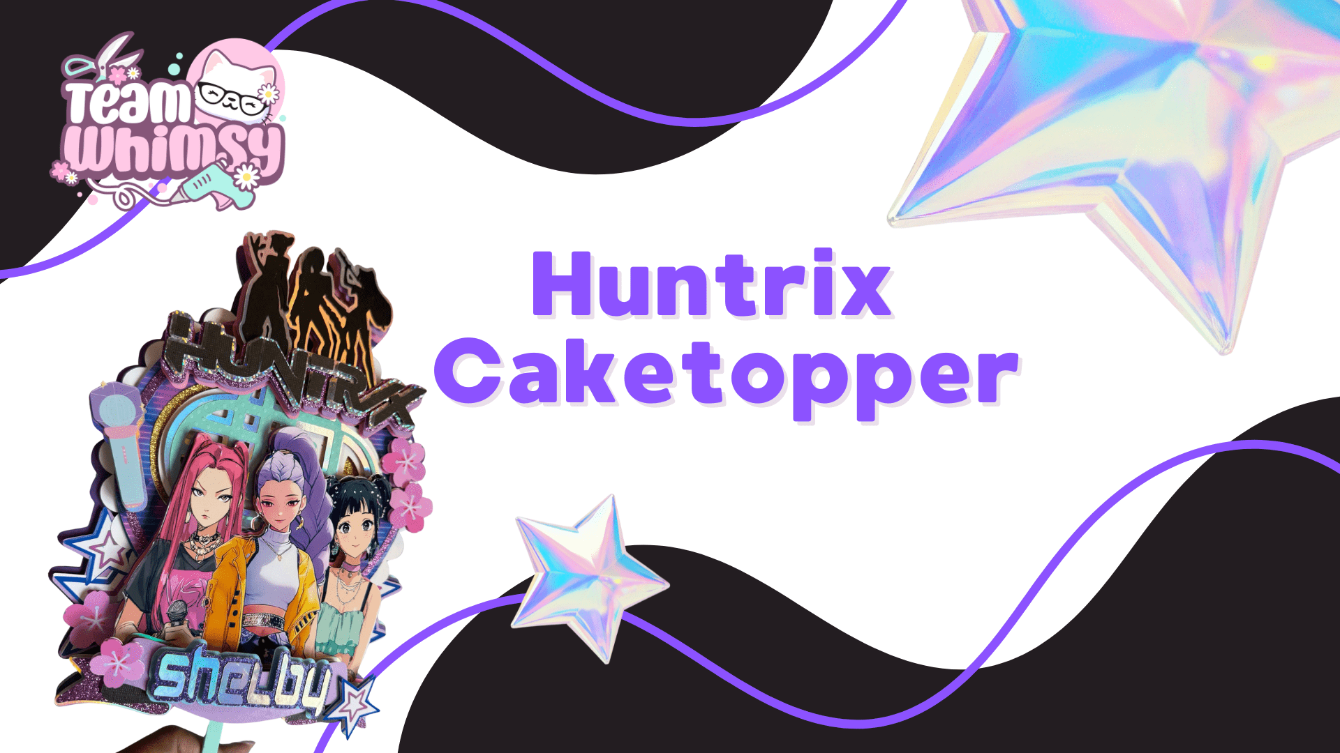 Kpop Demon Hunter cake topper – solo sillohuette Cameo